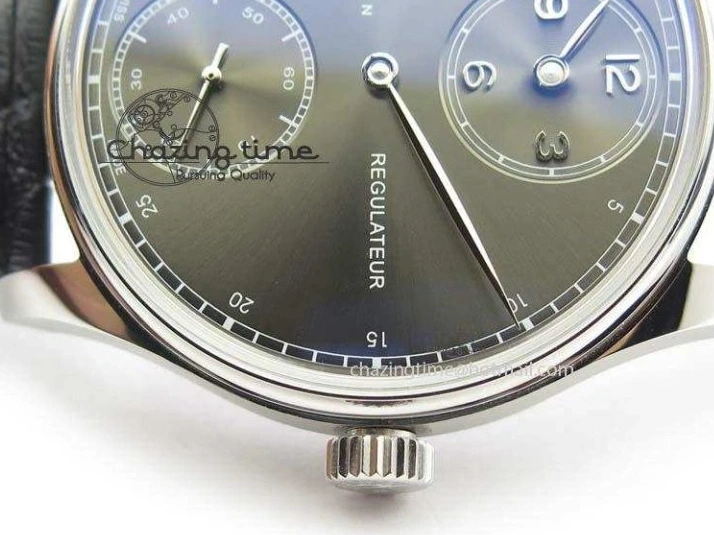 MIROTIME 0407 Portuguese IW544404 SS Gray Dial On Black Leather Strap A Practical 7259